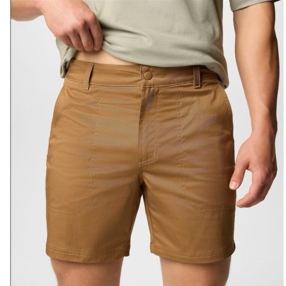 NWT Columbia Men's Landroamer Twill Shorts 7" Inseam Omni-Shield Hiking Tan 42